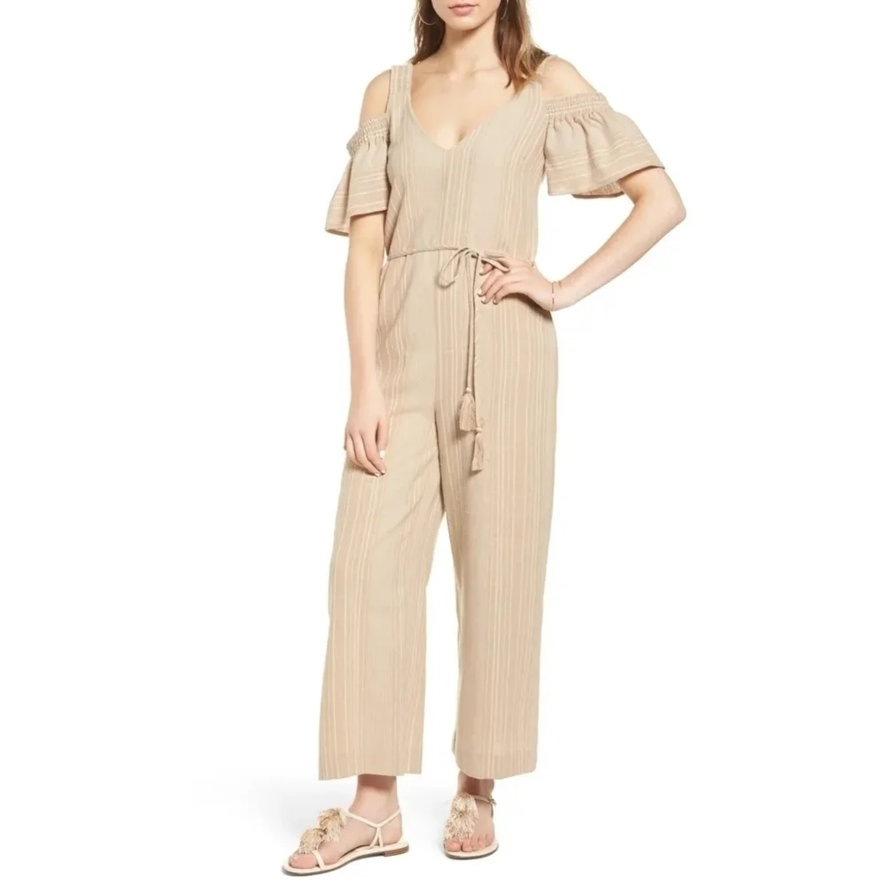 Moon River Cold Shoulder Jumpsuit